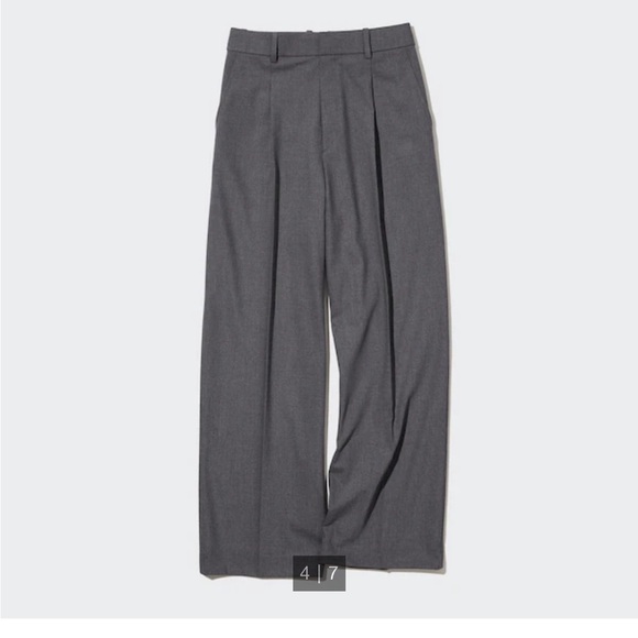 UNIQLO Wide Fit Pleated Pants - Olive NWT - Picture 4 of 8
